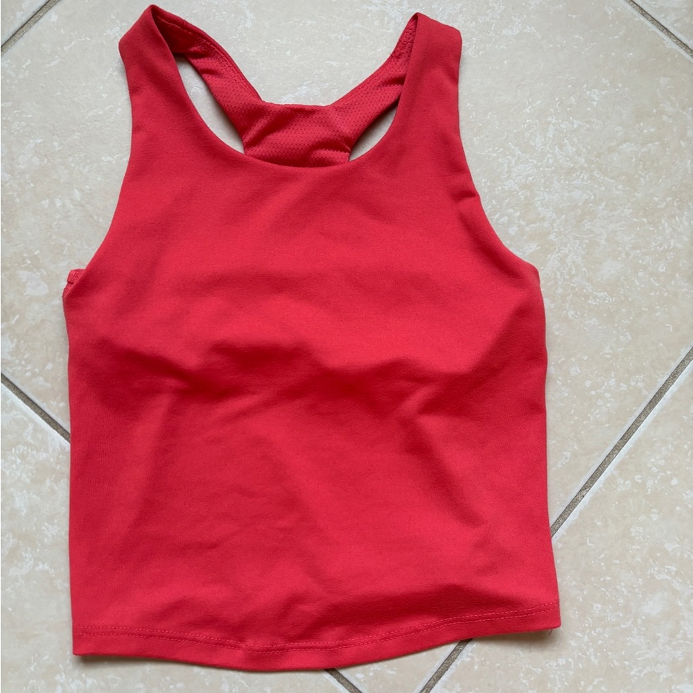 Orange cropped tank top size 6 barley worn